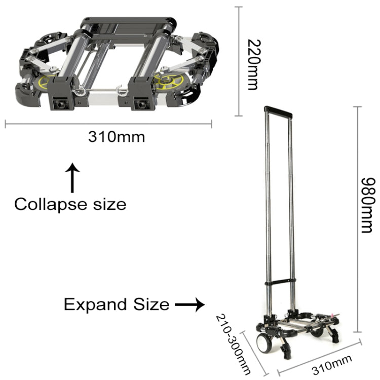Folding Stainless Steel Hand in Hand Carts, Load: 30kg