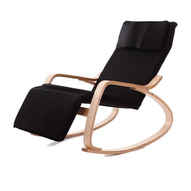 Q1 Curved Wooden Rocking Chair Solid Wood Birch Folding Lounge Chair