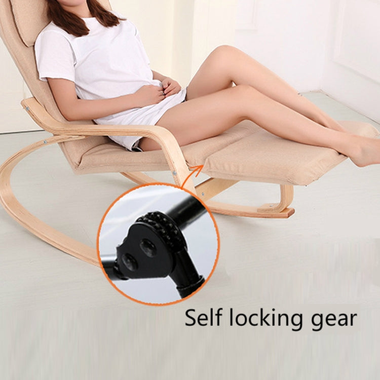 Q1 Curved Wooden Rocking Chair Solid Wood Birch Folding Lounge Chair