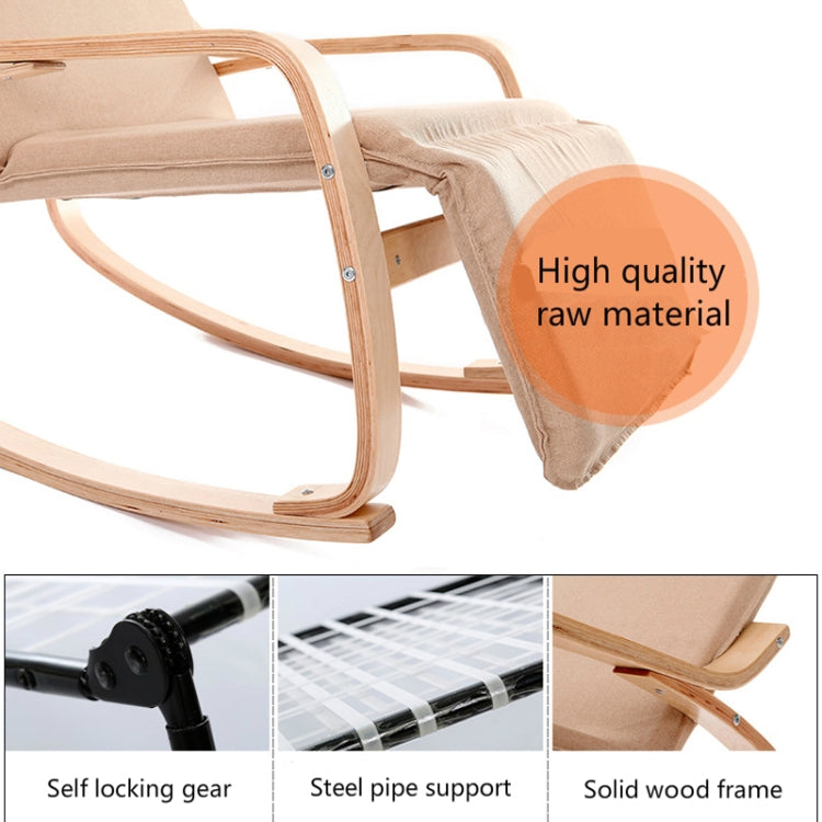 Q1 Curved Wooden Rocking Chair Solid Wood Birch Folding Lounge Chair