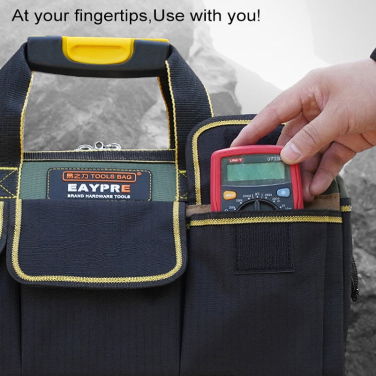 Multi-function Oxford Cloth Cloth Bottom Electrician Belt Pouch Maintenance Tools Handbag Shoulder Bag Convenient Tool Bag, Size : 18 inch
