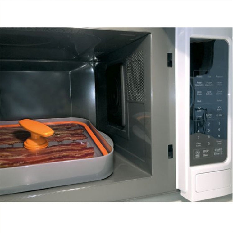 Crispy Bacon Bakeware Pan Nonstick Barbecue Pad Baking Pan Microwave Oven Pad Kitchen Tools, Size: 30.5 x 25.0 x 7.0cm