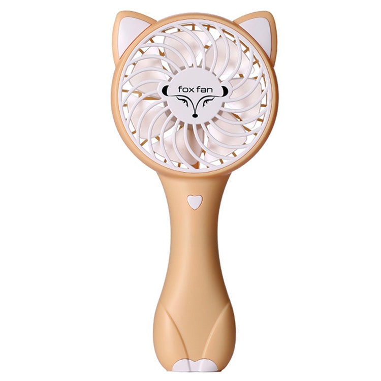 Cartoon Fox Shape Mute Handheld Fan 3 Speed USB Charging (Yellow)