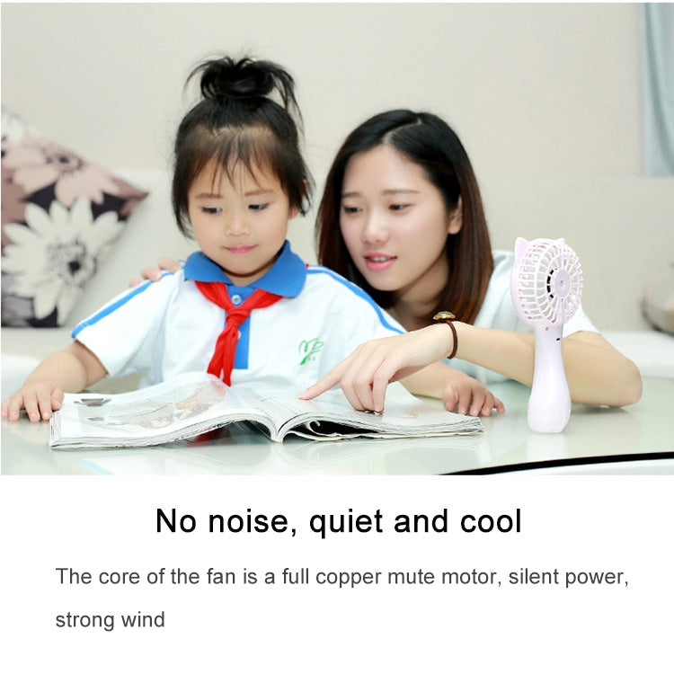 Cartoon Fox Shape Mute Handheld Fan 3 Speed USB Charging (Yellow)
