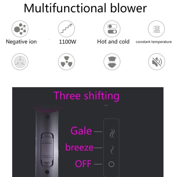 Household High-power Silent  Blow Dryer,Constant Temperature Hot and Cold Negative Ion Hair Drier, UK Plug