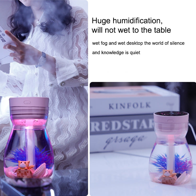 QW-068 380ml Mini USB Air Humidifier Home Office Mute Phoenix Colorful Lamp Automatic Alcohol Sprayer