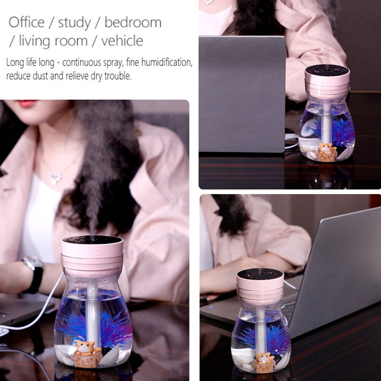 QW-068 380ml Mini USB Air Humidifier Home Office Mute Phoenix Colorful Lamp Automatic Alcohol Sprayer