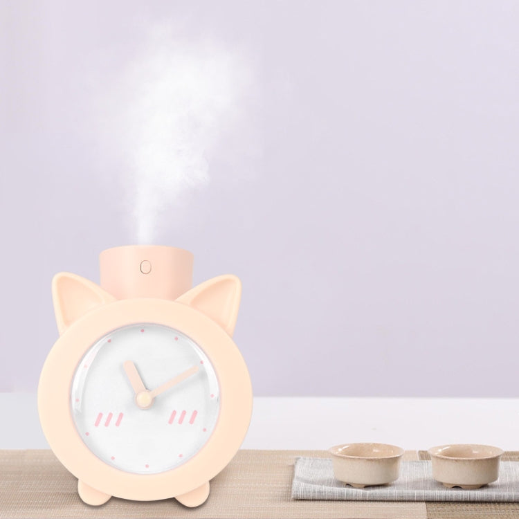 Q11 420ml Mini Cat Shape USB Air Humidifier Home Office Detachable Clock Automatic Alcohol Sprayer(Pink)