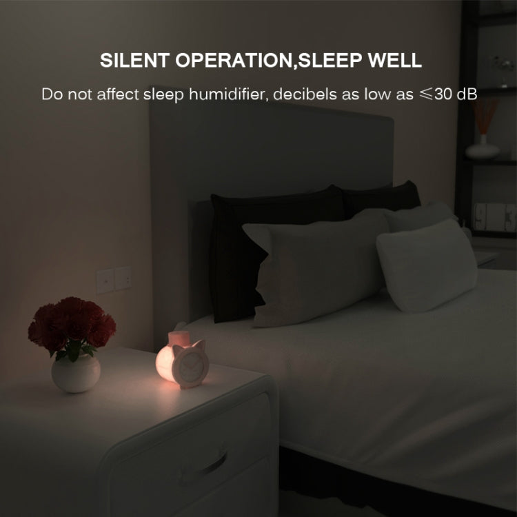 Q11 420ml Mini Cat Shape USB Air Humidifier Home Office Detachable Clock Automatic Alcohol Sprayer(Pink)