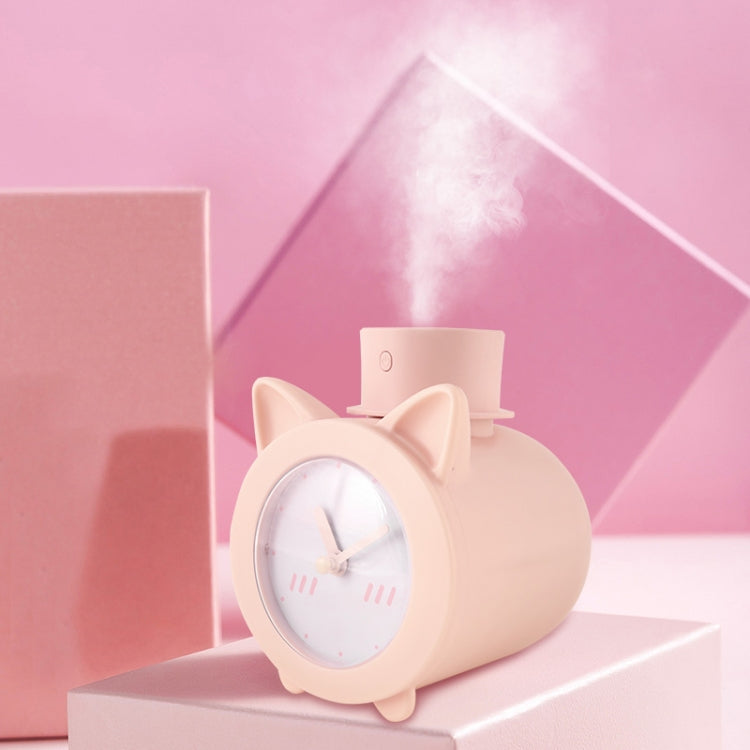 Q11 420ml Mini Cat Shape USB Air Humidifier Home Office Detachable Clock Automatic Alcohol Sprayer(Pink)