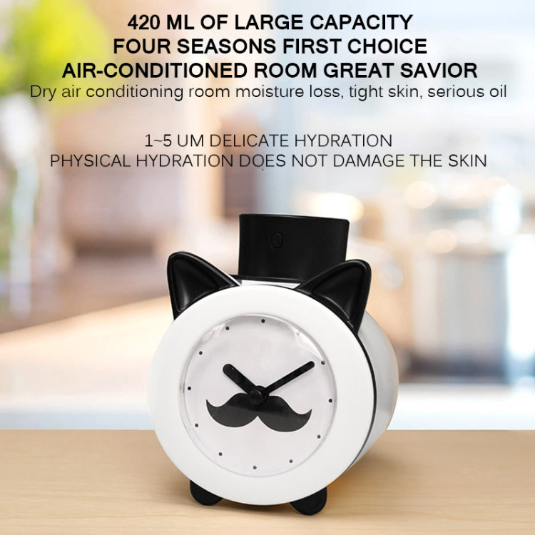 Q11 420ml Mini Cat Shape USB Air Humidifier Home Office Detachable Clock Automatic Alcohol Sprayer(Pink)