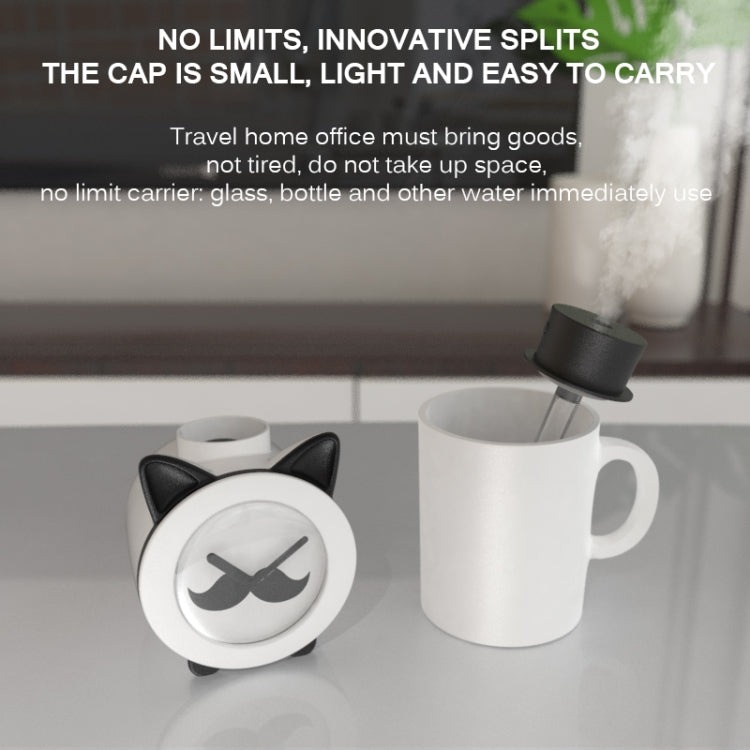 Q11 420ml Mini Cat Shape USB Air Humidifier Home Office Detachable Clock Automatic Alcohol Sprayer(Pink)