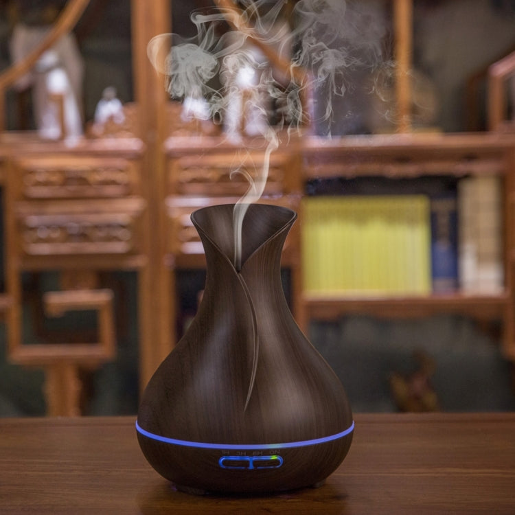 300ML Colorful Light Wood Grain Portable Vase Shape Aromatherapy Air Purifier Humidifier for Home / Office