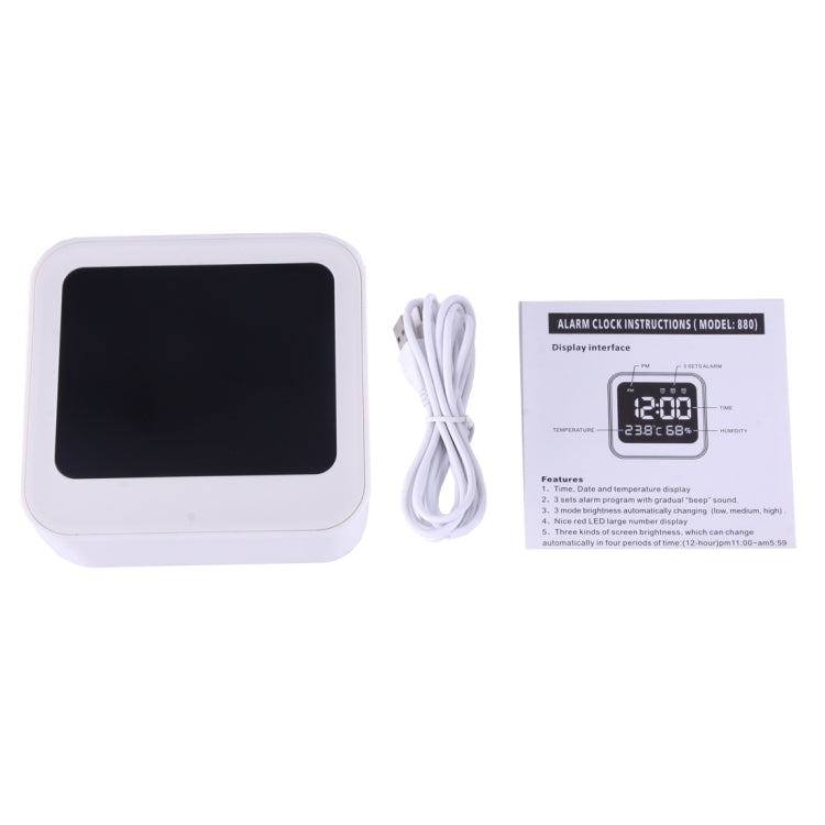 Desk Table Digital Backlight LED Alarm Clock with Time & Date & Temperature & Humidity Display