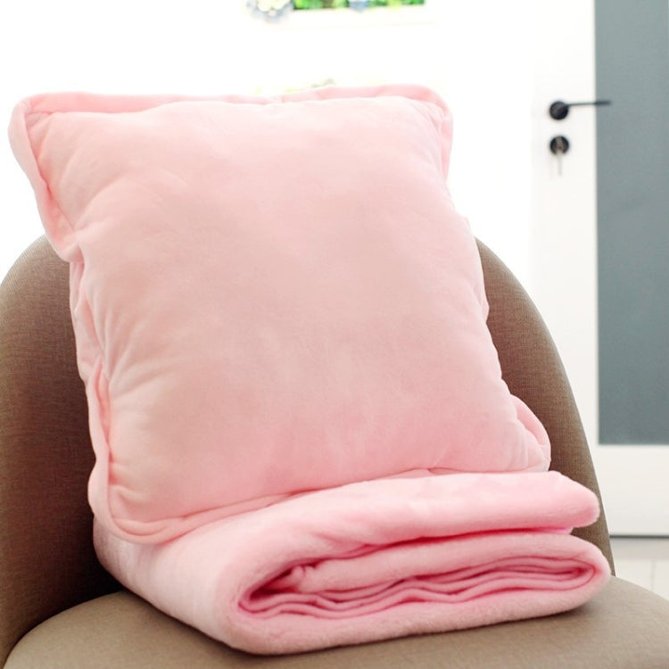Pink Multifunctional Plush Blanket Square Pillow Quilt Office Car Pillow Cushion, Size: 40 x 40cm