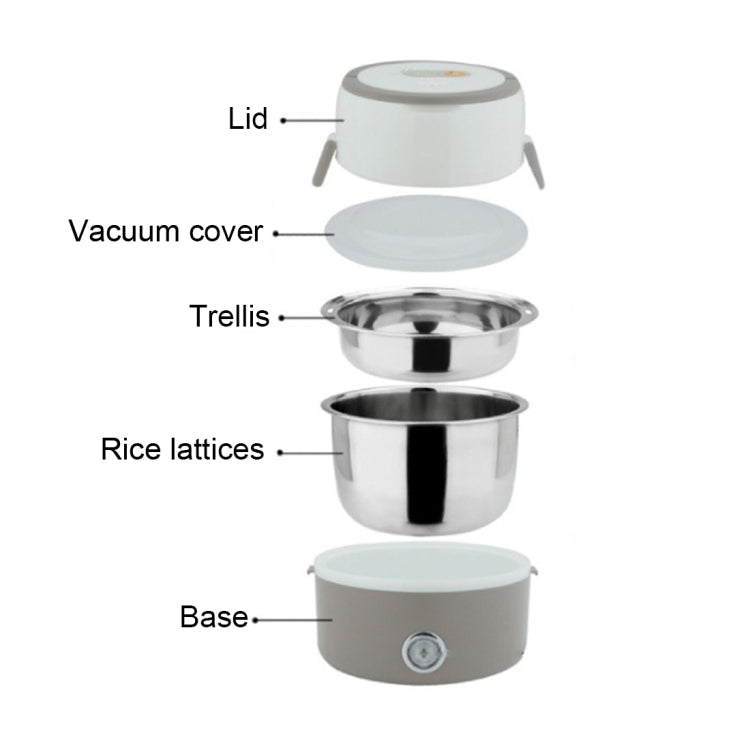1.2L Single Layer 250W Multi-function Stainless Steel Inner Insulated Cooking and Heating Lunch Boxes, Size: 17*16cm