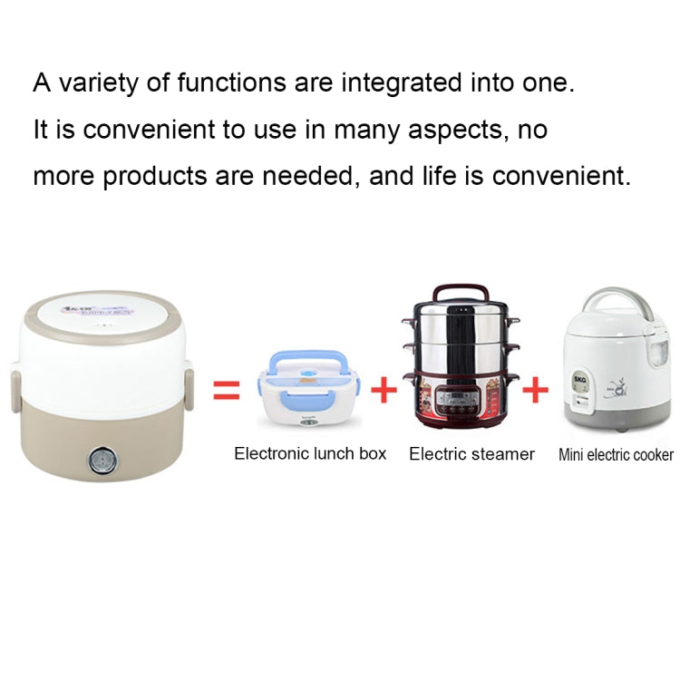 1.2L Single Layer 250W Multi-function Stainless Steel Inner Insulated Cooking and Heating Lunch Boxes, Size: 17*16cm