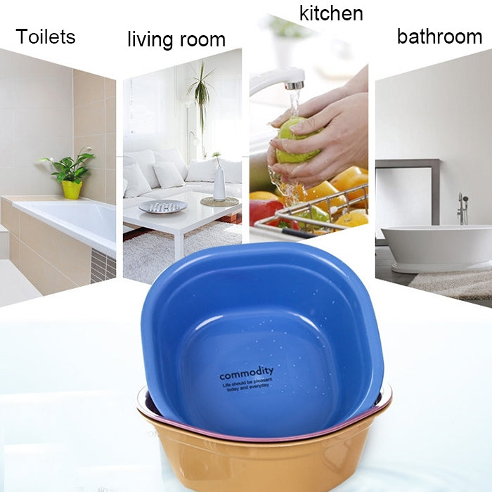 10 PCS Household Square Thickening Plastic Washbowl Kitchen Bathroom Washing Basin, Size: 24.5cm x 24.5cm x 9cm