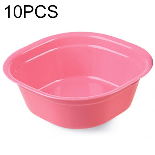 10 PCS Household Square Thickening Plastic Washbowl Kitchen Bathroom Washing Basin, Size: 28cm x 28cm x 10cm(Pink)