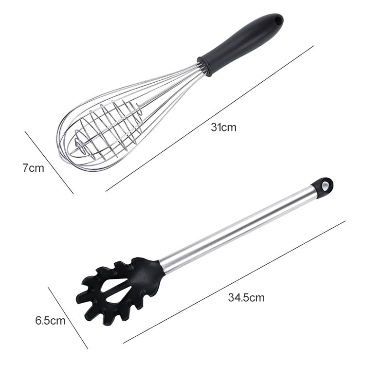 kn430 8 in 1 Silicone + Stainless Steel Kitchen Tools Set