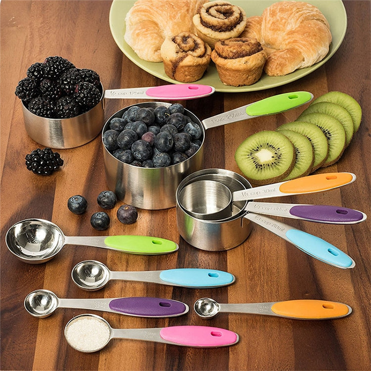 kn650 10 in 1 Colorful Stainless Steel Measuring Spoon Cake Mold Baking Tool Set