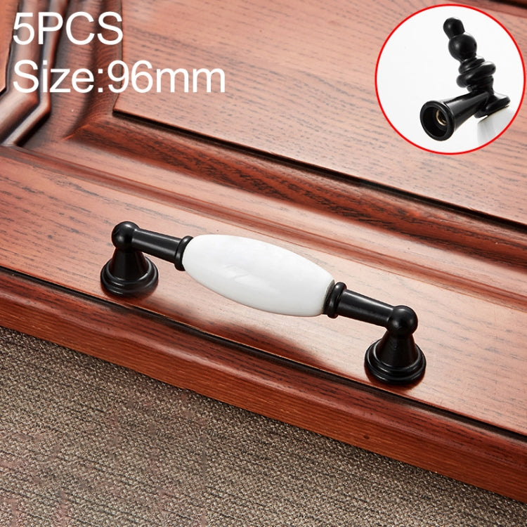 5 PCS 5044_96 Black and White Ceramic Closet Cabinet Handle Pitch: 96mm