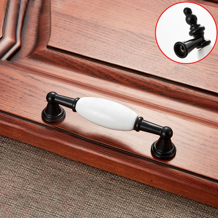 5 PCS 5044_96 Black and White Ceramic Closet Cabinet Handle Pitch: 96mm