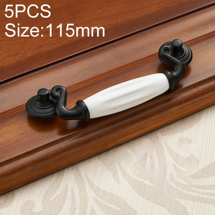 5 PCS 5047_115 Black and White Ceramic Closet Cabinet Handle Pitch: 115mm