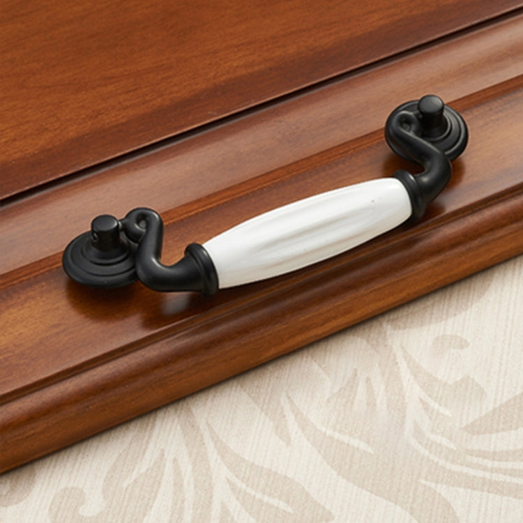 5 PCS 5047_115 Black and White Ceramic Closet Cabinet Handle Pitch: 115mm