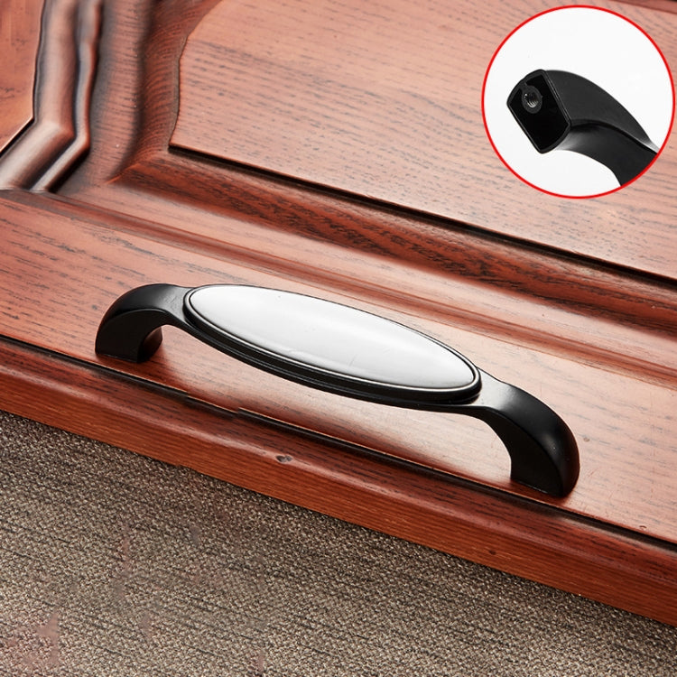 5 PCS 5050_128 Black and White Ceramic Closet Cabinet Handle Pitch: 128mm