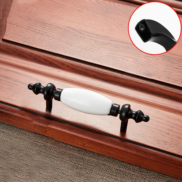 5 PCS 5057_76 Black and White Ceramic Closet Cabinet Handle Pitch: 76mm