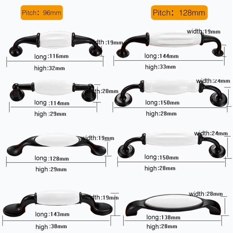 20 PCS 5077 White Ceramic Closet Cabinet Handle