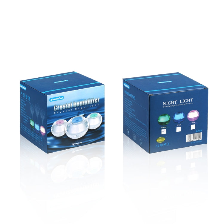 Sunshine XJ-03 2W Portable Crystal Ultrasonic Air Humidifier with LED Night Light, Water Tank Capacity: 120ml, DC 5V