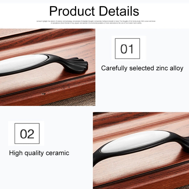 5 PCS 5089 Black and White Ceramic Closet Cabinet Handle