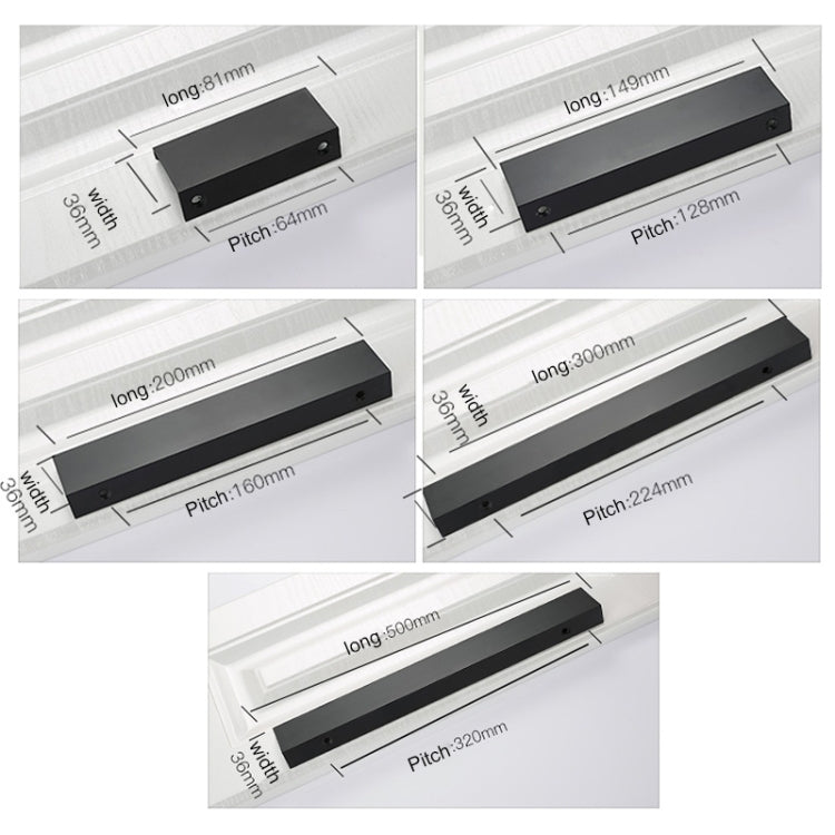 10 PCS 2777_96 Space Aluminum Closet Cabinet Handle Pitch: 96mm