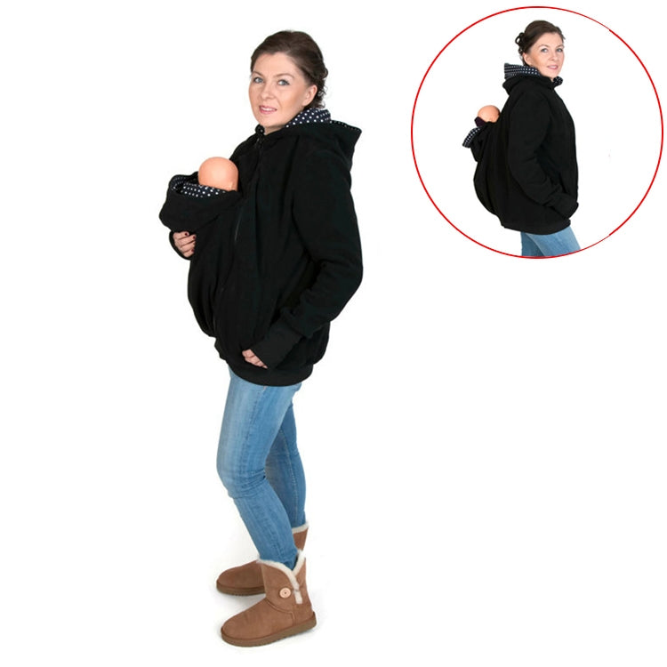 Three-in-one Multi-function Mother Kangaroo Zipper Hoodie Coat with Front Cap Size: L, Chest: 97-100cm, Waist: 76-80cm, Hip: 103-107cm