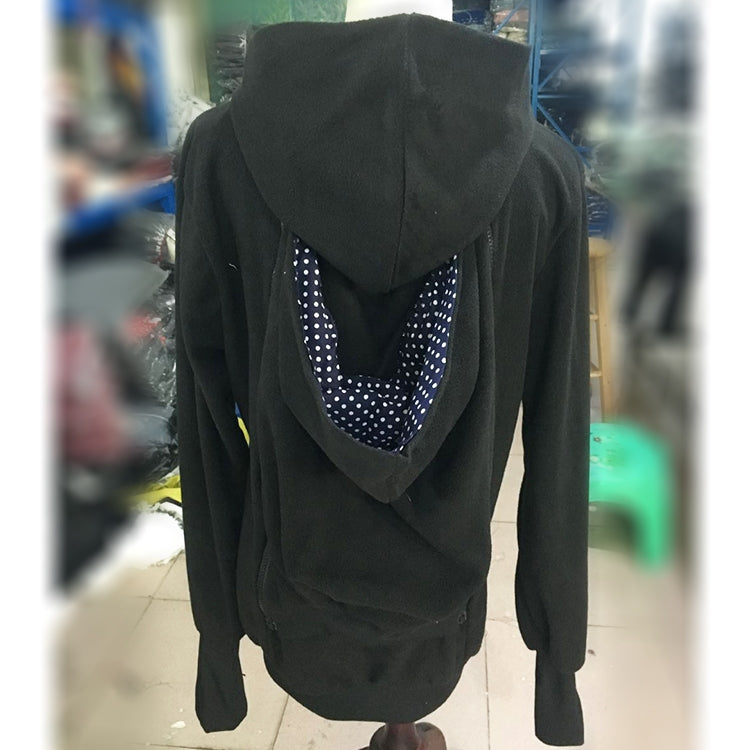Three-in-one Multi-function Mother Kangaroo Zipper Hoodie Coat with Front Cap Size: L, Chest: 97-100cm, Waist: 76-80cm, Hip: 103-107cm