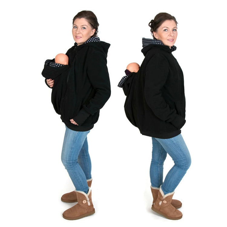 Three-in-one Multi-function Mother Kangaroo Zipper Hoodie Coat with Front Cap Size: L, Chest: 97-100cm, Waist: 76-80cm, Hip: 103-107cm
