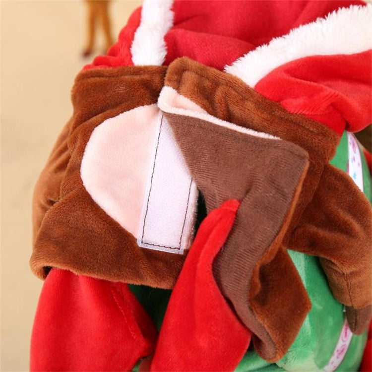 Funny Pet Dog ChristmasClothes, Winter Thick and Warm Adjustable 3D Santa Claus Holding Boxes Clothes with Magic Tape, Size: L, Back Length: 40 cm