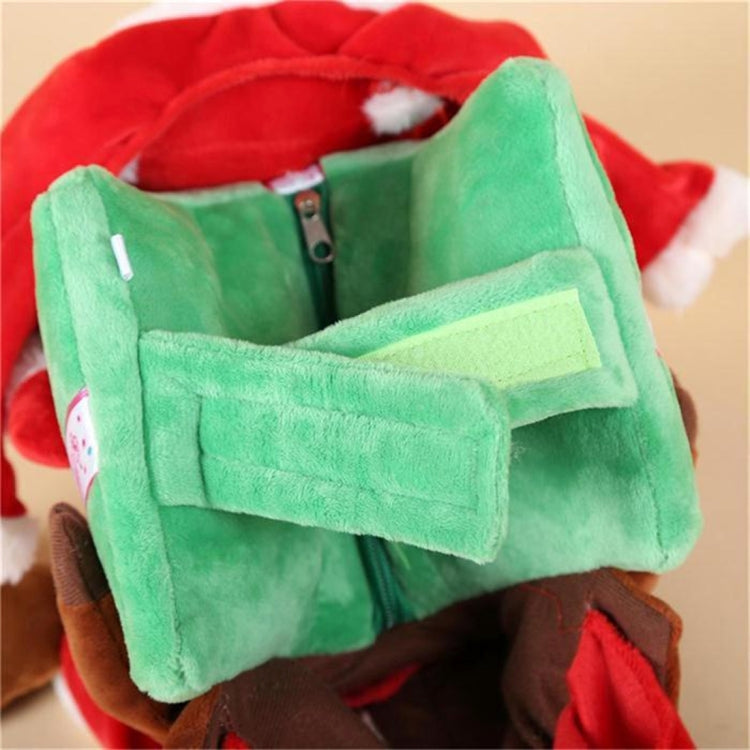 Funny Pet Dog ChristmasClothes, Winter Thick and Warm Adjustable 3D Santa Claus Holding Boxes Clothes with Magic Tape, Size: M, Back Length: 35 cm
