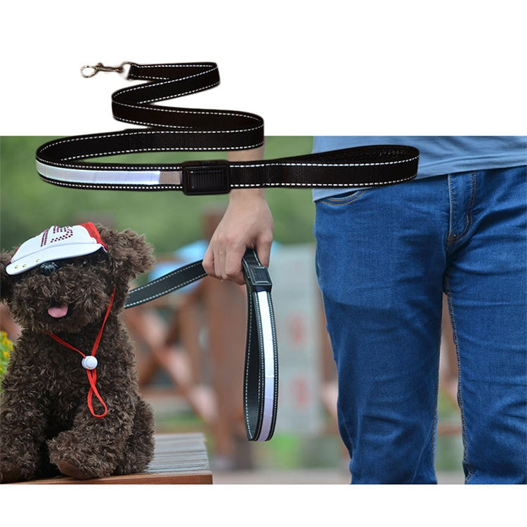1.2m Medium and Large Dog Pet Solar + USB Charging LED Light Traction Rope, Sizeï¼š120cm