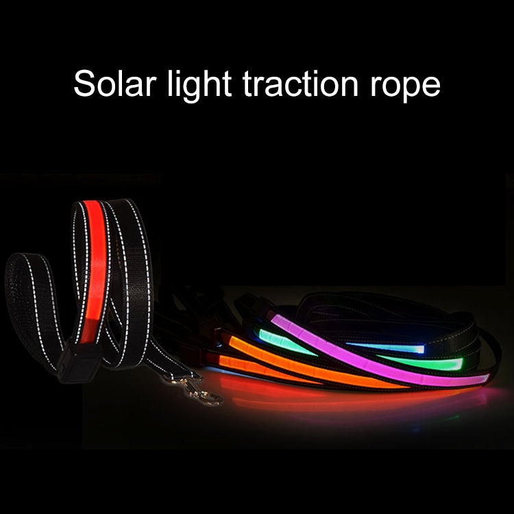 1.2m Medium and Large Dog Pet Solar + USB Charging LED Light Traction Rope, Sizeï¼š120cm