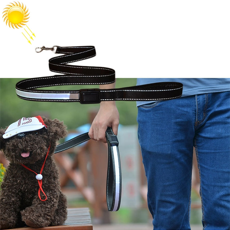 1.2m Medium and Large Dog Pet Solar + USB Charging LED Light Traction Rope, Sizeï¼š120cm