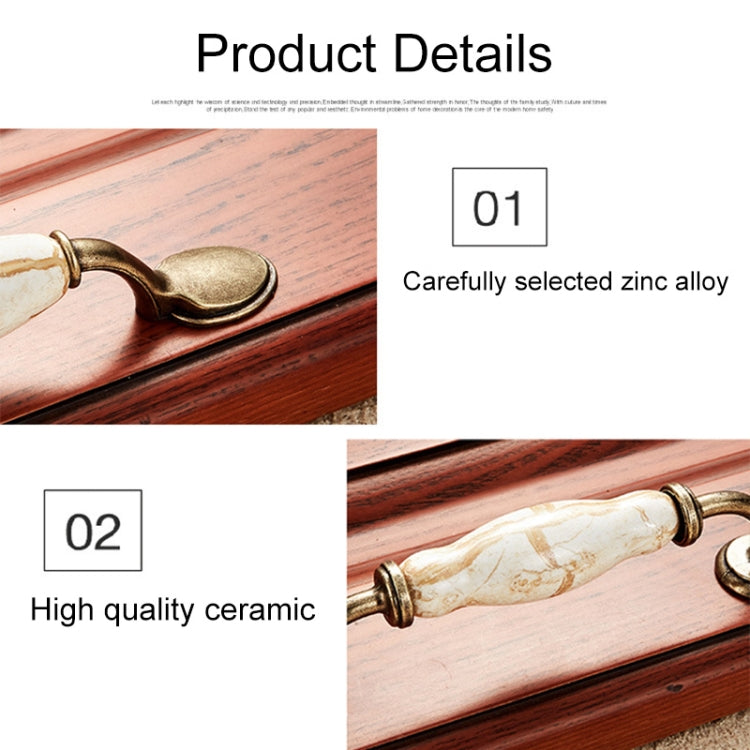 5 PCS 5012_96 Marble Texture Ceramic Closet Cabinet Handle Pitch: 96mm