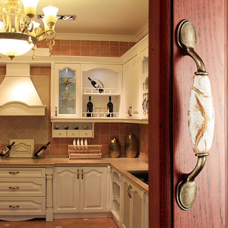 5 PCS 5012_96 Marble Texture Ceramic Closet Cabinet Handle Pitch: 96mm
