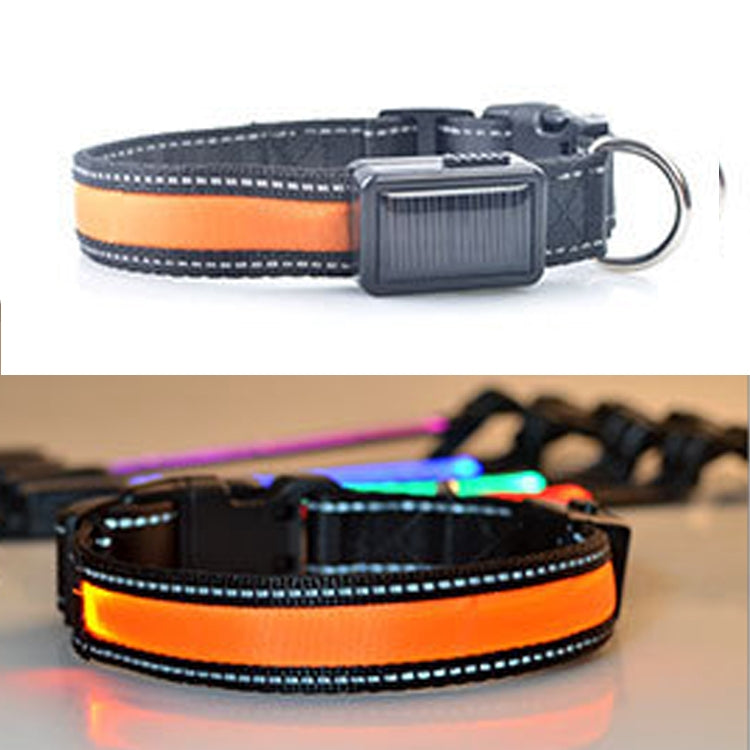 Medium and Large Dog Pet Solar + USB Charging LED Light Collar,