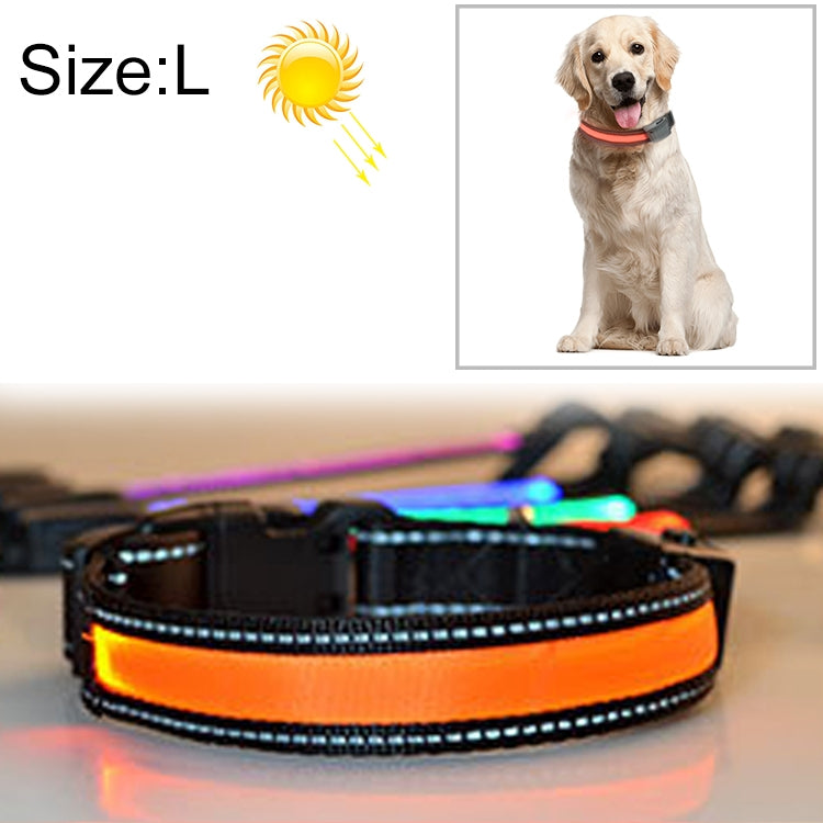 Medium and Large Dog Pet Solar + USB Charging LED Light Collar,