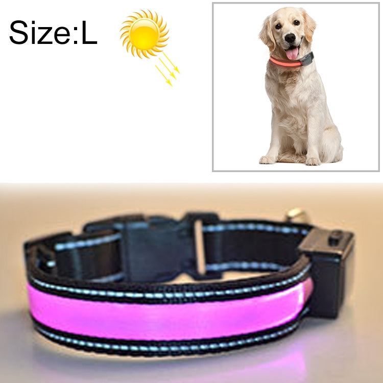 Medium and Large Dog Pet Solar + USB Charging LED Light Collar,