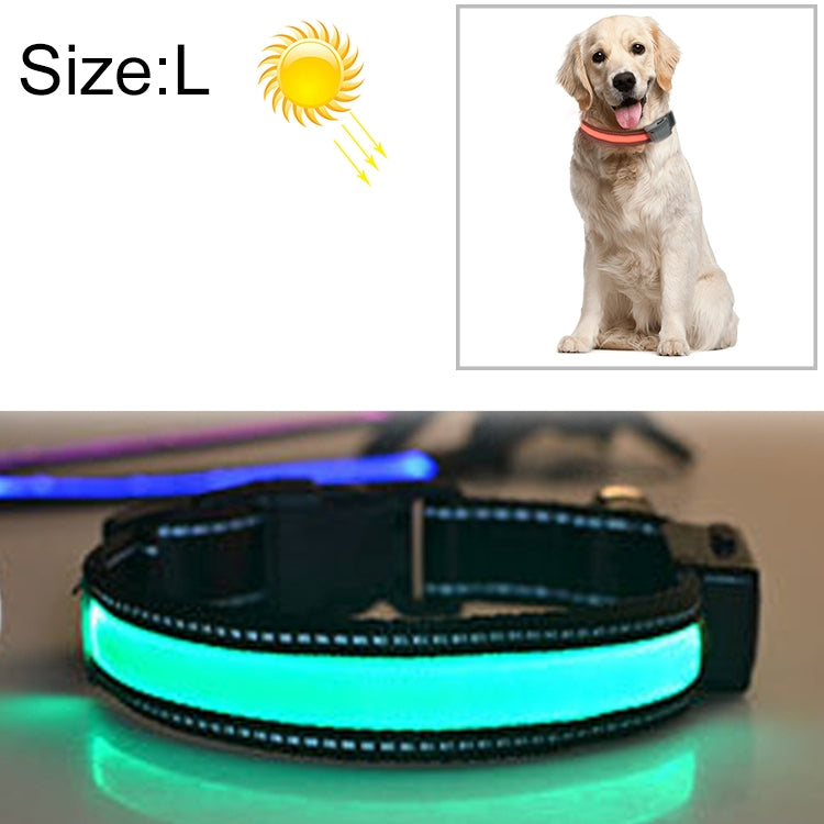 Medium and Large Dog Pet Solar + USB Charging LED Light Collar,