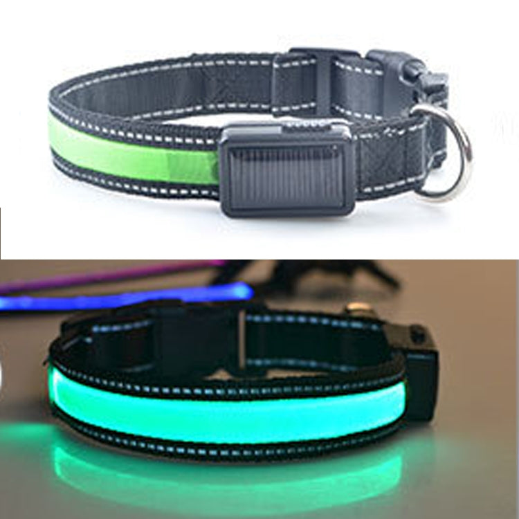 Medium and Large Dog Pet Solar + USB Charging LED Light Collar,
